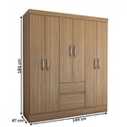 Guarda-roupa Casal Sena Slim 6 Portas 2 Gavetas Amêndola Touc