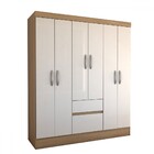 Guarda-roupa Casal Sena Slim 6 Portas 2 Gavetas Amêndola Touc