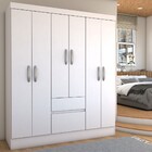 Guarda-roupa Casal Sena Slim 6 Portas 2 Gavetas Branco - Pano