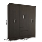 Guarda-roupa Casal Sena Slim 6 Portas 2 Gavetas Ébano - Panor