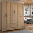 Guarda-roupa Casal Senna 6 Portas 2 Gavetas Amêndola Touch -