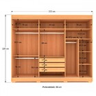 Guarda-roupa Casal Serena 3 Portas 3 Gavetas 2,22 Metros Com