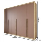 Guarda-roupa Casal Severo 6 Portas 6 Gavetas Capuccino/terrac