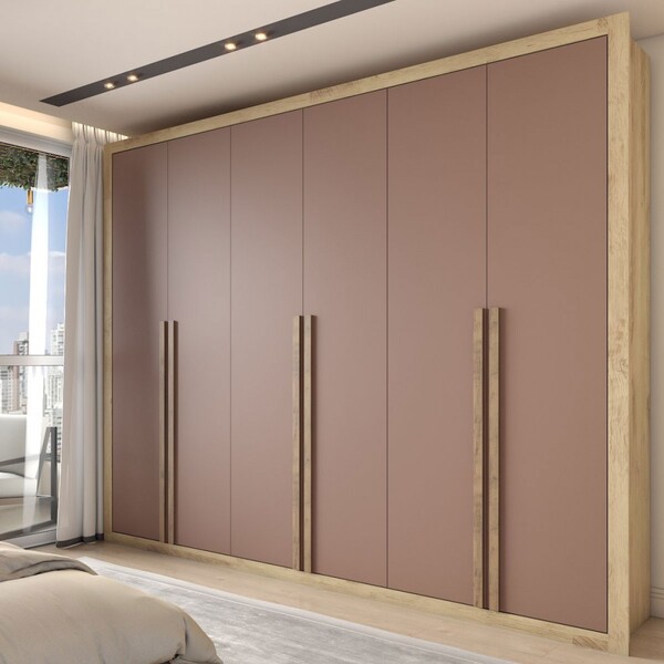 Guarda-roupa Casal Severo 6 Portas 6 Gavetas Capuccino/terrac