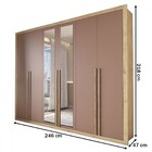 Guarda-roupa Casal Severo 6 Portas 6 Gavetas Com Espelho Capu