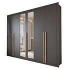 Guarda-roupa Casal Severo 6 Portas 6 Gavetas Com Espelho Pret