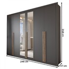 Guarda-roupa Casal Severo 6 Portas 6 Gavetas Com Espelho Pret
