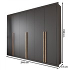 Guarda-roupa Casal Severo 6 Portas 6 Gavetas Preto - Panorama