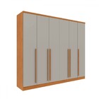 Guarda-roupa Casal Sevila 6 Portas 8 Gavetas Cinamomo/off Whi