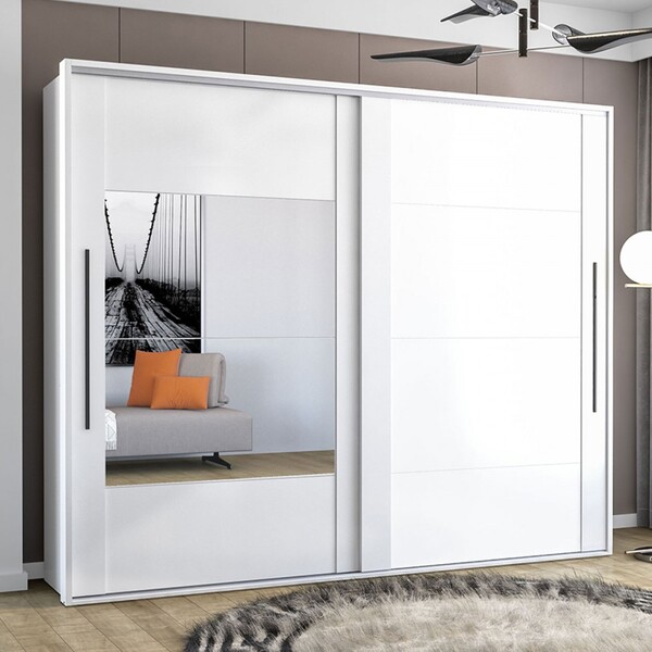 Guarda-roupa Casal Sevilha 2 Portas 4 Gavetas Com Espelho Fle