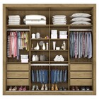 Guarda-roupa Casal Sevilha 2 Portas 6 Gavetas Amendoa/turques