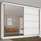 Guarda-roupa Casal Sevilha 2 Portas 6 Gavetas Espelhado Branc