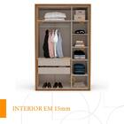 Guarda-roupa Casal Sevilha 3 Portas 2 Gavetas Freijo/off Whit