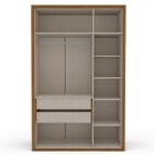 Guarda-roupa Casal Sevilha 3 Portas 2 Gavetas Freijo/off Whit