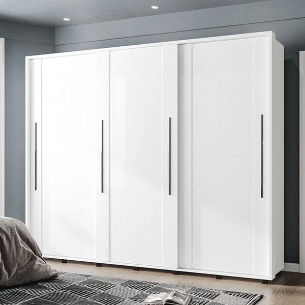 Guarda-roupa Casal Sevilha 3 Portas 4 Gavetas 40230612 Branco