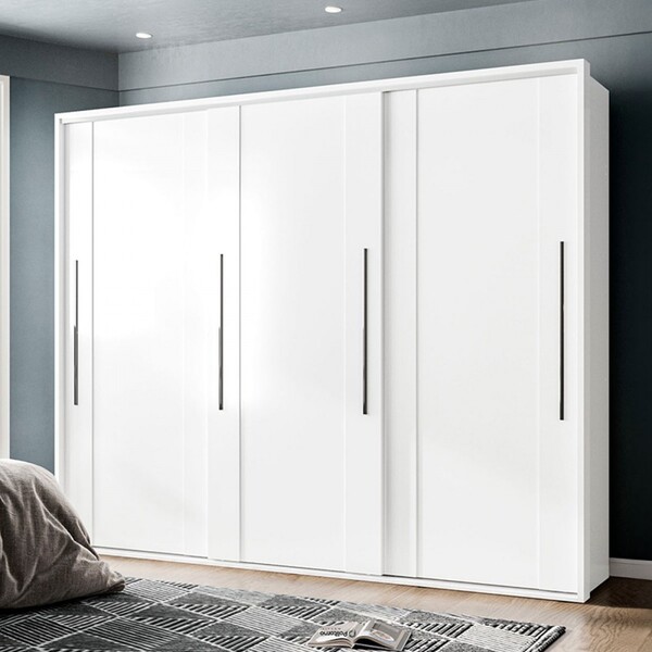 Guarda-roupa Casal Sevilha 3 Portas 4 Gavetas Flex Branco/fre