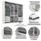 Guarda Roupa Casal Sevilha 3 Pts Corre 6 Gav C/ Esp