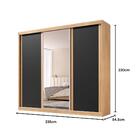 Guarda Roupa Casal Sevilha 3 Pts Correr 6 Gav C/ Porta Espelh