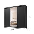 Guarda Roupa Casal Sevilha 3 Pts Correr 6 Gav C/ Porta Espelh