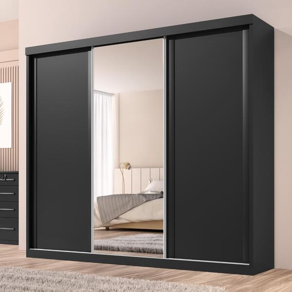 Guarda Roupa Casal Sevilha 3 Pts Correr 6 Gav C/ Porta Espelh