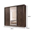 Guarda Roupa Casal Sevilha 3 Pts Correr 6 Gav C/ Porta Espelh