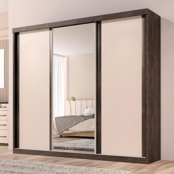 Guarda Roupa Casal Sevilha 3 Pts Correr 6 Gav C/ Porta Espelh