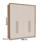 Guarda-roupa Casal Sevilha 4 Portas 2 Gavetas Freijo/off Whit