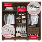 Guarda-roupa Casal Sevilha 6 Portas Wengue Naturale