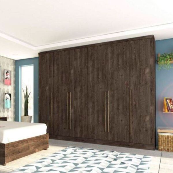 Guarda-roupa Casal Sevilla 6 Portas 8 Gavetas Cumaru Rustic/o