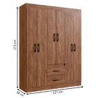 Guarda-roupa Casal Sidney 6 Portas 2 Gavetas Castanho - Dorip