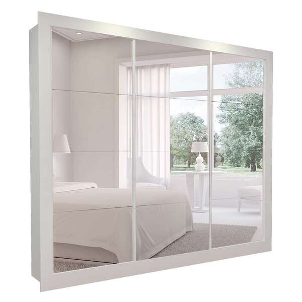 Guarda-roupa Casal Siena City Com 3 Espelhos 3 Pt 4 Gv Branco