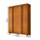 Guarda-roupa Casal Singapura 4 Portas 3 Gavetas Ripado Cinamo