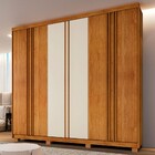 Guarda-roupa Casal Singapura 6 Portas 4 Gavetas Ripado Cinamo