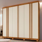 Guarda-roupa Casal Singapura 6 Portas 4 Gavetas Ripado Off Wh