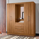 Guarda Roupa Casal Síria  Com 4 Portas E 3 Gavetas Externas R