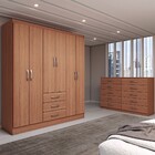 Guarda-roupa Casal Sky 6 Portas 3 Gavetas Com Cômoda 10 Gavet
