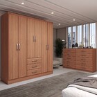 Guarda-roupa Casal Sky 6 Portas 3 Gavetas Com Cômoda 10 Gavet