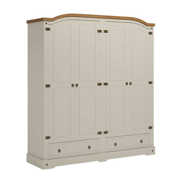 Guarda-roupa Casal Smile 4 Pt 2 Gv Gris E Carvalho