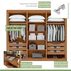 Guarda-roupa Casal Solaris 6 Portas Com Vidro 100% Mdf Amendo