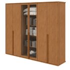 Guarda-roupa Casal Solaris 6 Portas Com Vidro 100% Mdf Amendo