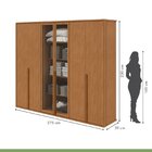 Guarda-roupa Casal Solaris 6 Portas Com Vidro 100% Mdf Amendo