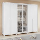 Guarda-roupa Casal Solaris 6 Portas Com Vidro E Pés 100% Mdf