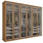 Guarda-roupa Casal Solaris 6 Portas Com Vidro Fumê Amendoa Cl