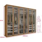 Guarda-roupa Casal Solaris 6 Portas Com Vidro Fumê Amendoa Cl