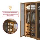 Guarda-roupa Casal Solaris 6 Portas Com Vidro Fumê Amendoa Cl