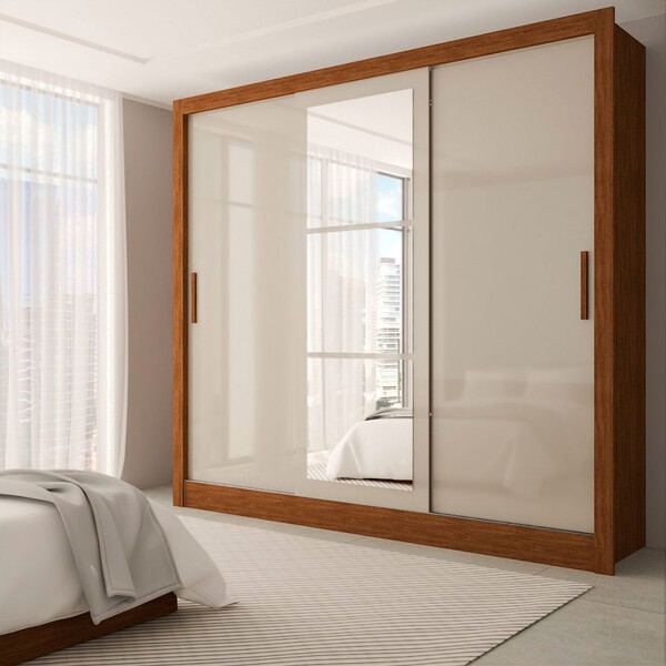 Guarda-roupa Casal Sophia 3 Portas 3 Gavetas Com Espelho Cina