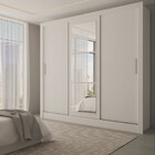 Guarda-roupa Casal Sophia Slim 3 Portas Com Espelho Branco -