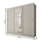 Guarda-roupa Casal Sophia Slim 3 Portas Com Espelho Branco -