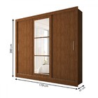 Guarda-roupa Casal Sophia Slim 3 Portas Com Espelho Cinamomo