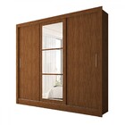 Guarda-roupa Casal Sophia Slim 3 Portas Com Espelho Cinamomo